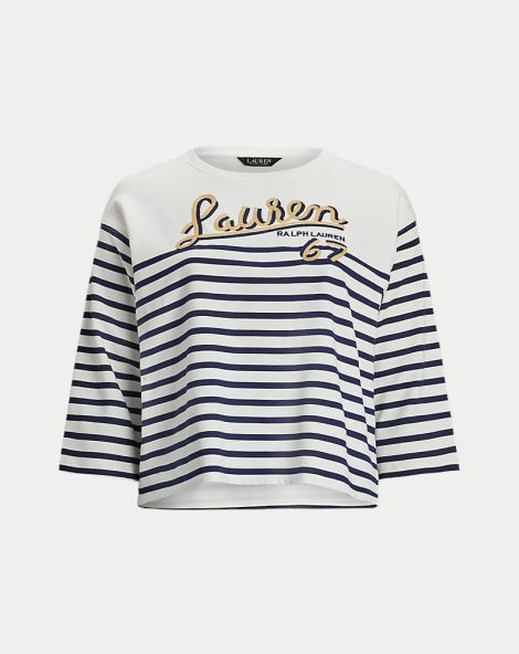 Жіночий світшот Ralph Lauren в смужку 1159850327 (Білий L)