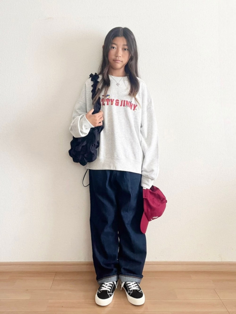 Свитшот Sanrio UNIQLO Patty & Jimmy с принтом 1159851335 (Серый XL)