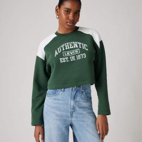 Женский укороченный свитшот на флисе Levi's 1159852367 (Белый/Зеленый XL)
