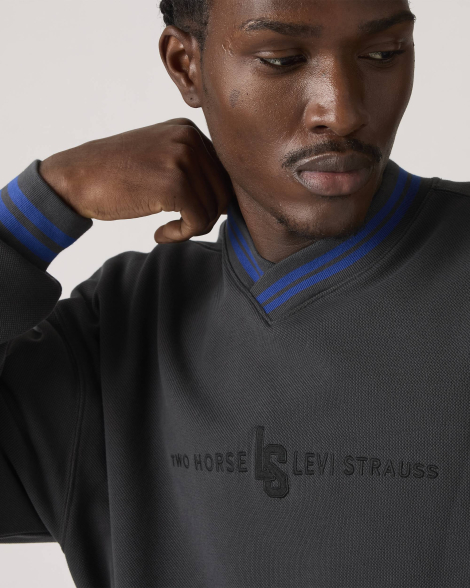 Мужской свитшот Levi's с V-образным вырезом 1159858068 (Серый M)