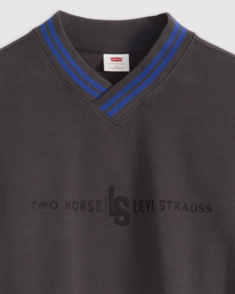 Мужской свитшот Levi's с V-образным вырезом 1159858068 (Серый M)