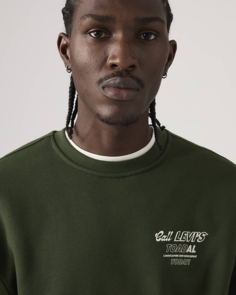 Мужской свитшот Levi's на флисе 1159858072 (Зеленый XXL)