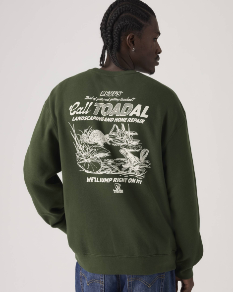 Мужской свитшот Levi's на флисе 1159858072 (Зеленый XXL)