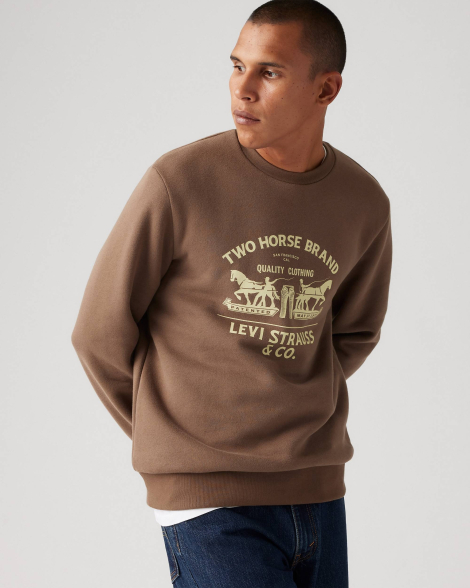 Світшот з принтом Levi's на флісі 1159858075 (Коричневий XXL)