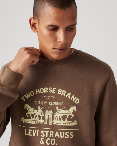 Світшот з принтом Levi's на флісі 1159858075 (Коричневий XXL)