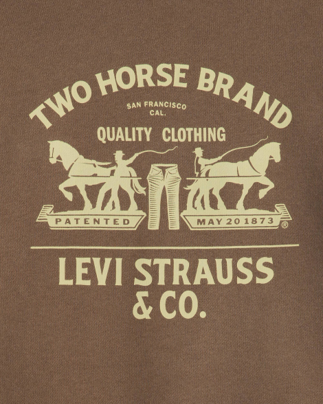 Світшот з принтом Levi's на флісі 1159858075 (Коричневий XXL)