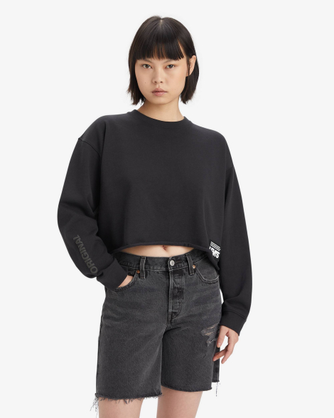 Світшот жіночий на флісі Levi's з логотипом 1159858636 (Чорний XL)