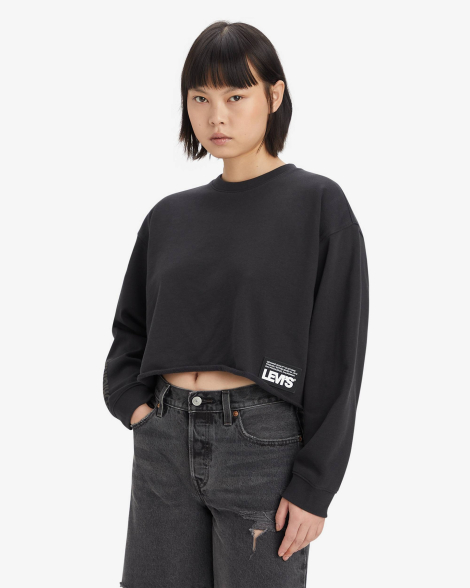 Світшот жіночий на флісі Levi's з логотипом 1159858636 (Чорний XL)