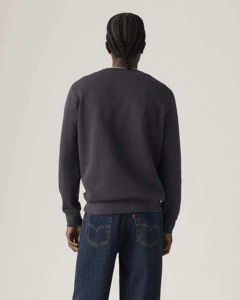 Чоловічий світшот на флісі Levi's з принтом 1159858643 (Чорний M)