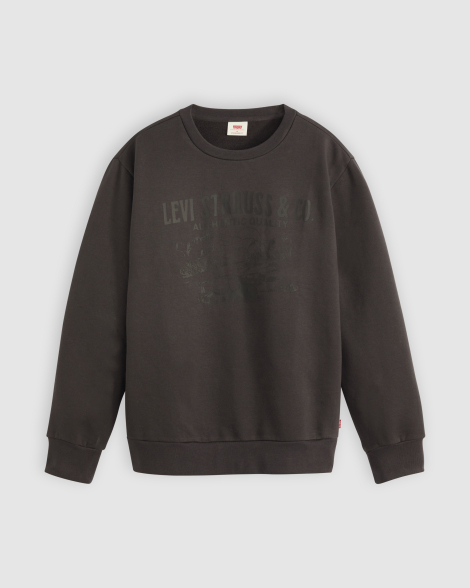 Чоловічий світшот на флісі Levi's з принтом 1159858643 (Чорний M)