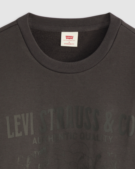 Чоловічий світшот на флісі Levi's з принтом 1159858643 (Чорний M)