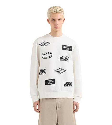 Чоловічий світшот Armani Exchange з вишивкою 1159858797 (Білий XXL)