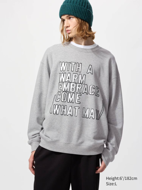 Свитшот MoMA UNIQLO с принтом 1159858951 (Серый M)