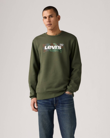 Мужской свитшот на флисе Levi's с логотипом 1159859902 (Зеленый XL)