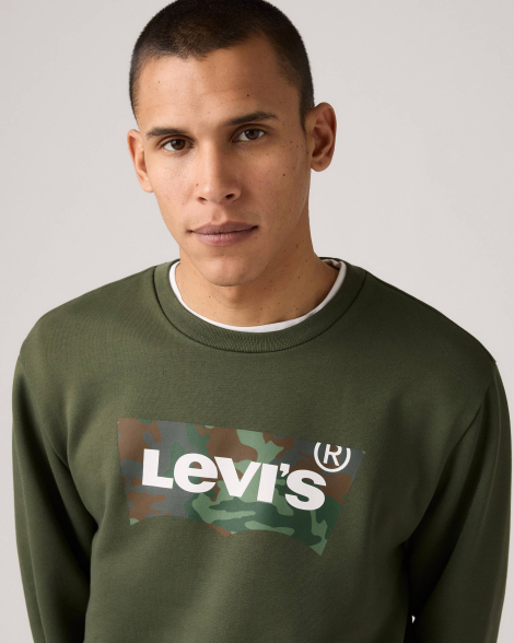 Мужской свитшот на флисе Levi's с логотипом 1159859902 (Зеленый XL)