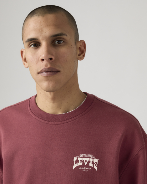 Світшот Levi's на флісі 1159860490 (Бордовий L)