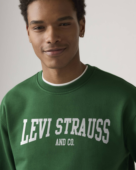 Світшот з принтом Levi's на флісі 1159861365 (Зелений M)