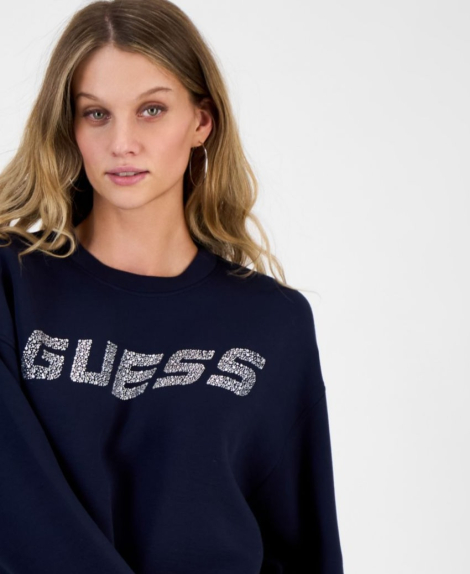 Жіночий світшот Guess зі стразами 1159862232 (Синій XS)