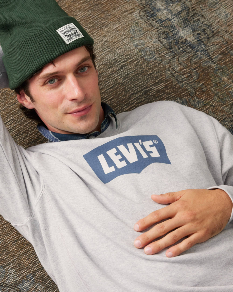 Чоловічий світшот Levi's з логотипом 1159862505 (Сірий XXL)