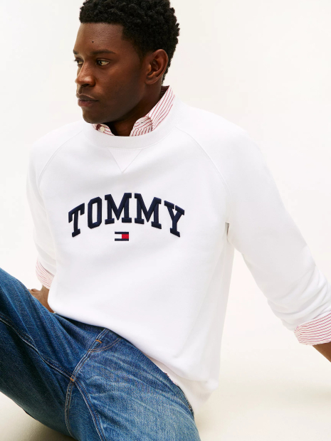 Мужской свитшот Tommy Hilfiger на флисе 1159862801 (Белый M)