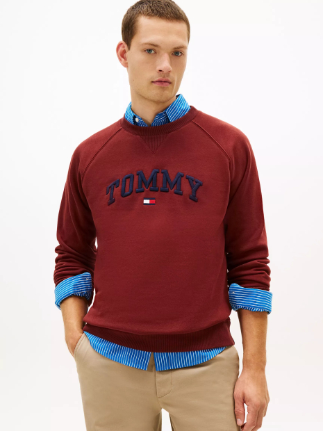 Мужской свитшот Tommy Hilfiger на флисе 1159862810 (Бордовый M)