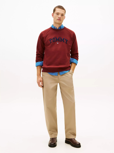 Мужской свитшот Tommy Hilfiger на флисе 1159862810 (Бордовый M)