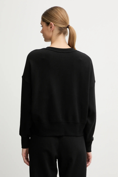 Женский укороченный свитшот DKNY на флисе 1159863117 (Черный S)