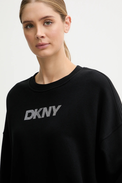 Женский укороченный свитшот DKNY на флисе 1159863117 (Черный S)