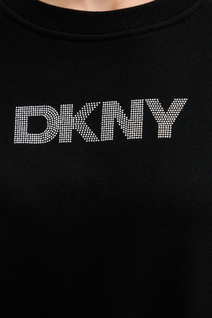Женский укороченный свитшот DKNY на флисе 1159863117 (Черный S)