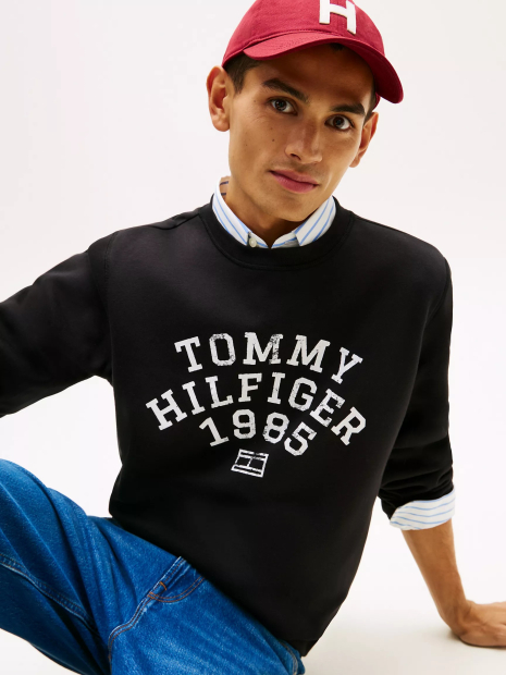 Мужской свитшот Tommy Hilfiger на флисе 1159863150 (Черный M)