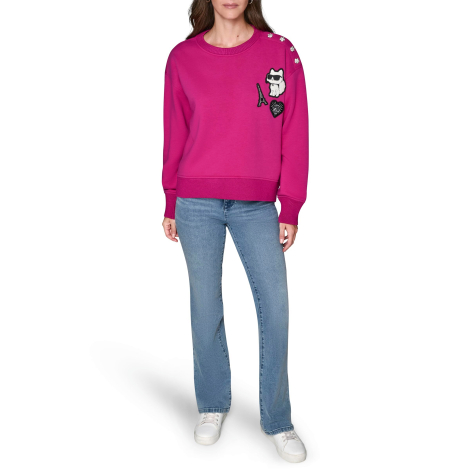 Женский свитшот Karl Lagerfeld Paris с логотипом 1159863449 (Розовый M)