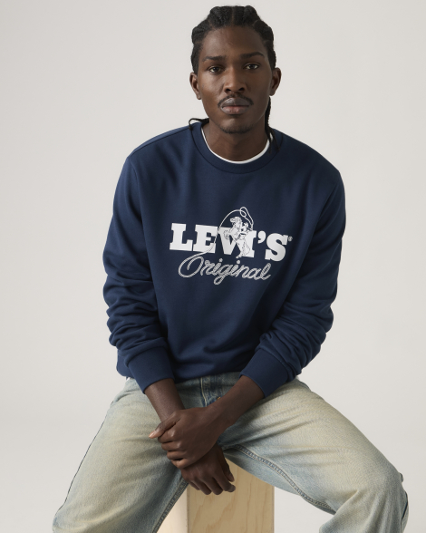 Свитшот с принтом Levi's на флисе 1159864024 (Синий M)