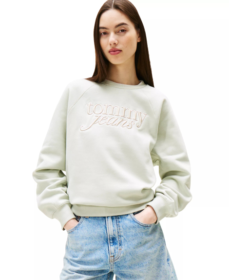 Женский свитшот Tommy Hilfiger с объёмной вышивкой 1159864967 (Зеленый M)
