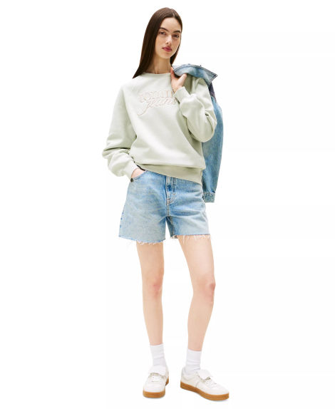 Женский свитшот Tommy Hilfiger с объёмной вышивкой 1159864967 (Зеленый M)