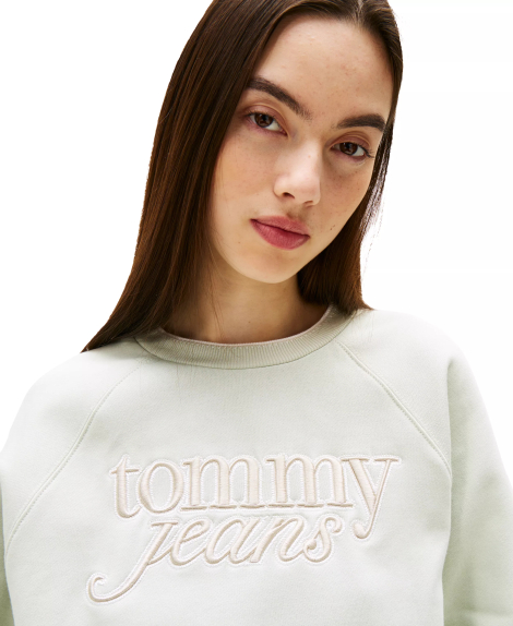 Женский свитшот Tommy Hilfiger с объёмной вышивкой 1159864967 (Зеленый M)