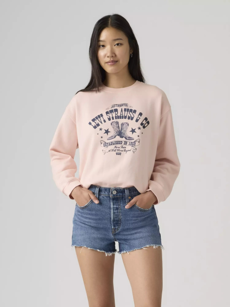 Світшот жіночий Levi's на флісі 1159865459 (Рожевий S)