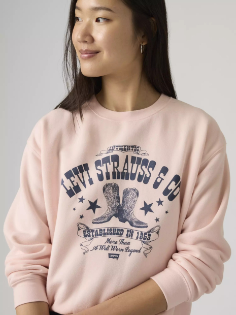 Світшот жіночий Levi's на флісі 1159865459 (Рожевий S)