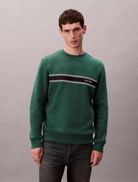 Мужской свитшот Calvin Klein с логотипом на флисе 1159865604 (Зеленый XXL)
