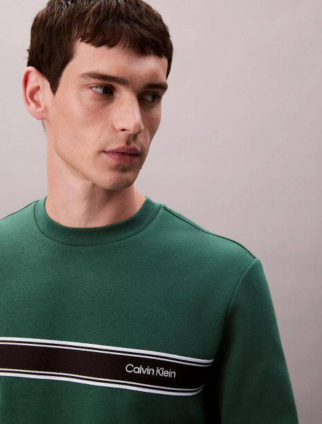 Мужской свитшот Calvin Klein с логотипом на флисе 1159865604 (Зеленый XXL)