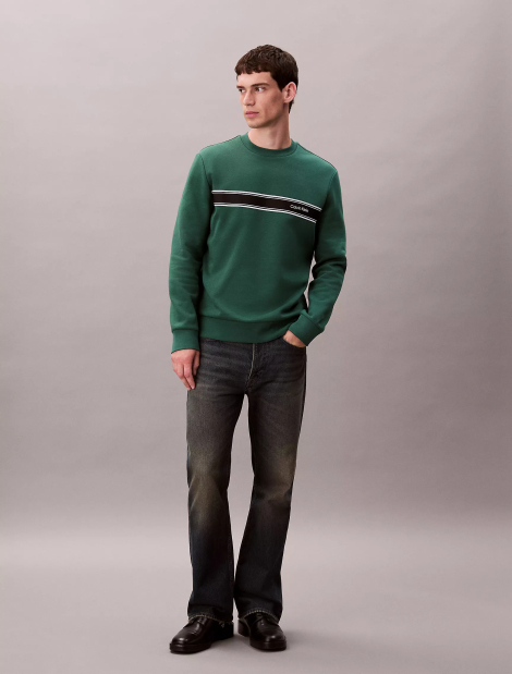 Мужской свитшот Calvin Klein с логотипом на флисе 1159865604 (Зеленый XXL)