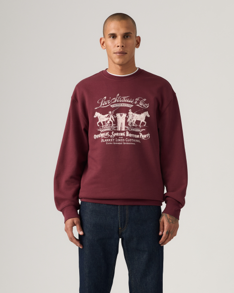 Свитшот на флисе Levi's с принтом 1159951588 (Бордовый L)