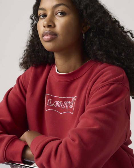 Свитшот женский Levi's логотип из страз 1159967508 (Красный S)