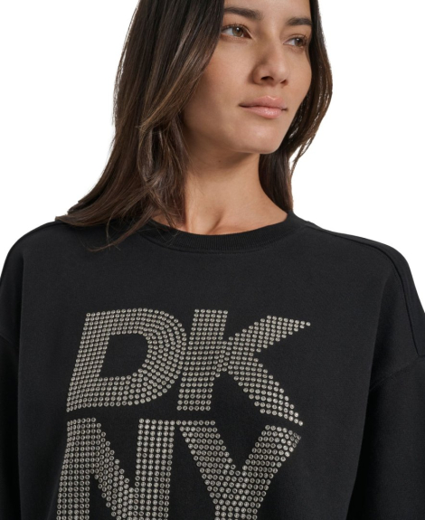 Женский свитшот DKNY с декором 1160306668 (Черный L)