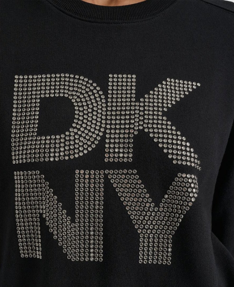 Женский свитшот DKNY с декором 1160306668 (Черный L)