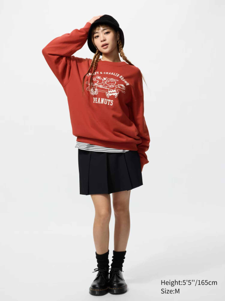 Свитшот UNIQLO с принтом Peanuts 1160358734 (Красный XL)