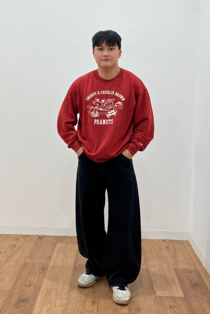 Свитшот UNIQLO с принтом Peanuts 1160358734 (Красный XL)