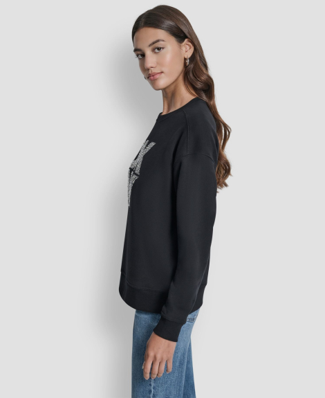 Жіночий світшот DKNY з декором 1160458921 (Чорний XS)