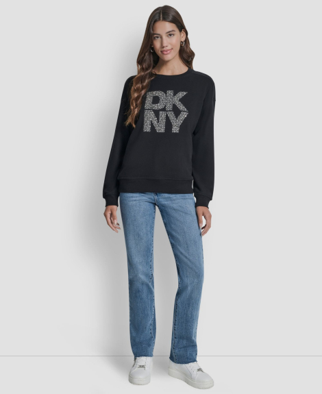 Жіночий світшот DKNY з декором 1160458921 (Чорний XS)