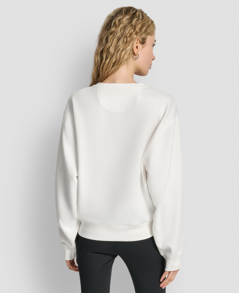 Женский свитшот DKNY с принтом и стразами 1160832132 (Молочный XL)