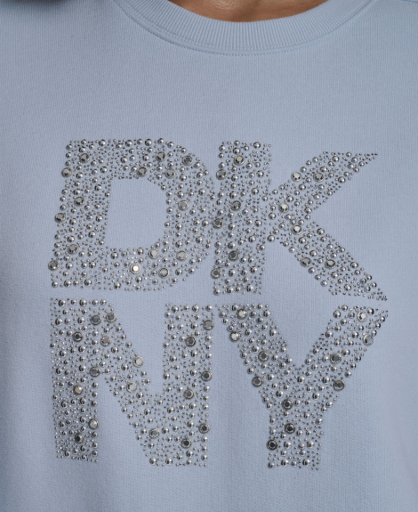 Жіночий світшот DKNY з декором 1160905649 (Блакитний XL)